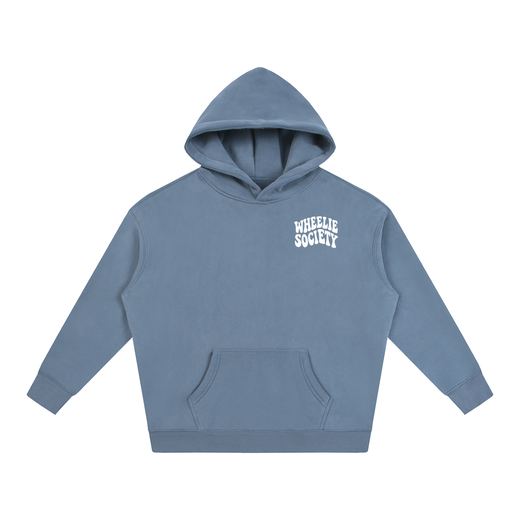 Mens Dusty Blue “Do A Wheelie!” Oversized Hoodie