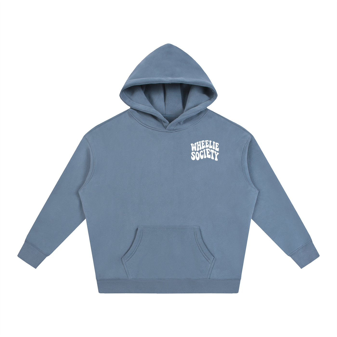 Mens Dusty Blue “Do A Wheelie!” Oversized Hoodie