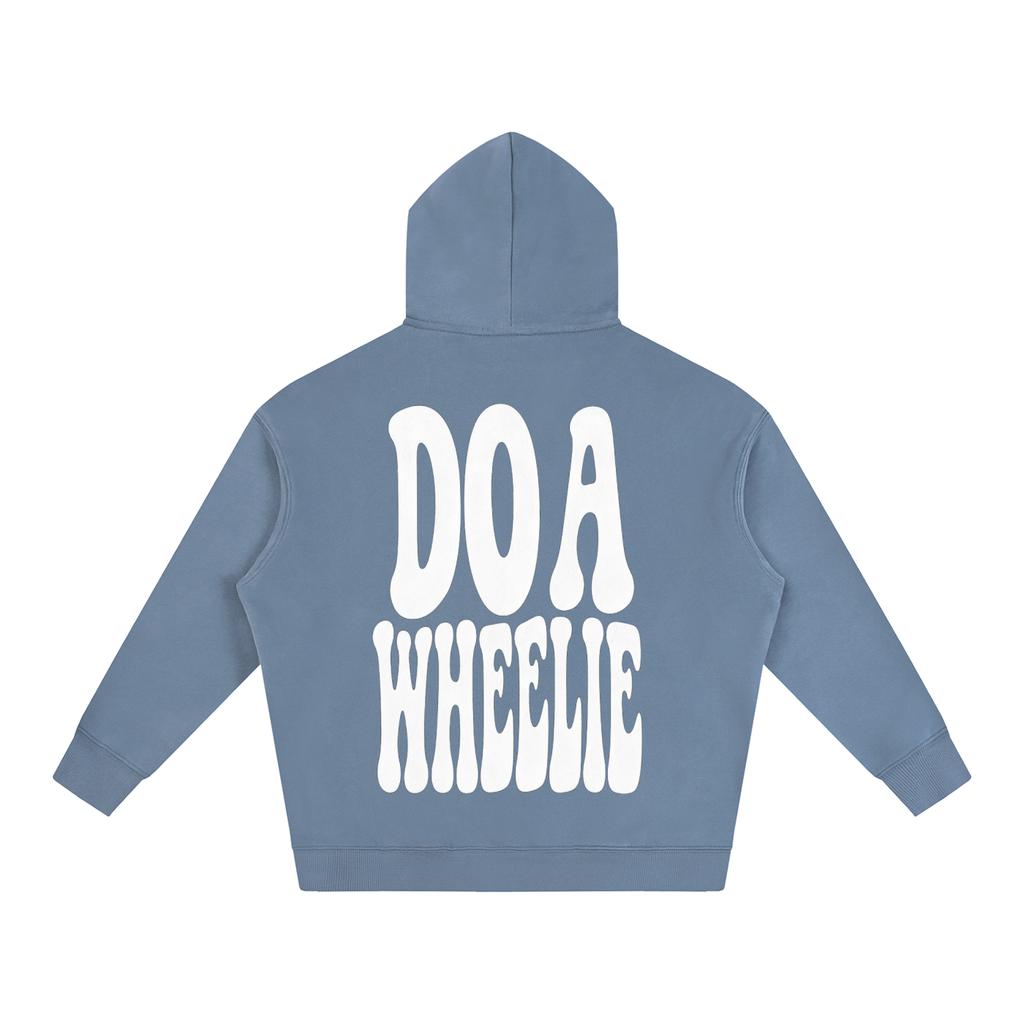 Mens Dusty Blue “Do A Wheelie!” Oversized Hoodie