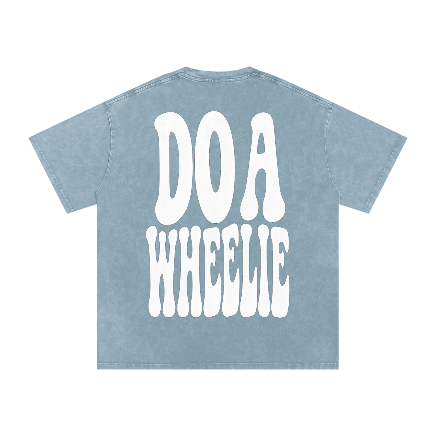 Mens Faded Denim “Do A Wheelie!” Oversized T-Shirt