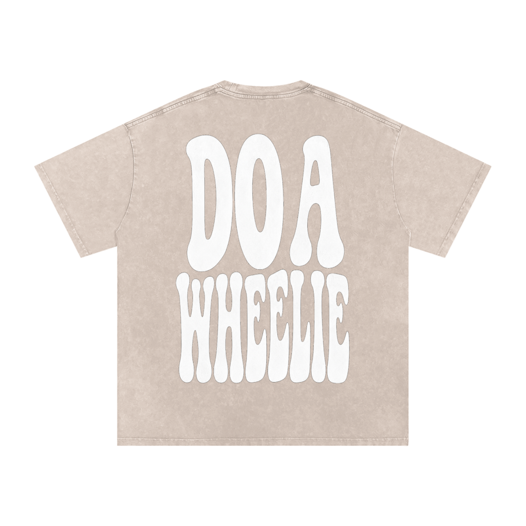 Mens Beige “Do A Wheelie!” Oversized T-Shirt