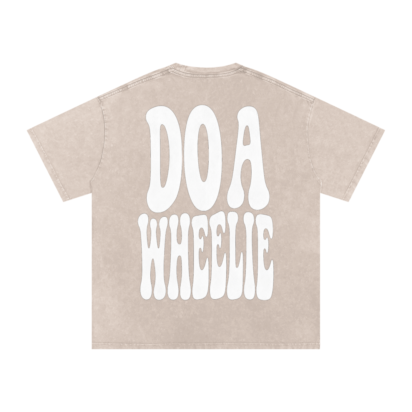 Mens Beige “Do A Wheelie!” Oversized T-Shirt
