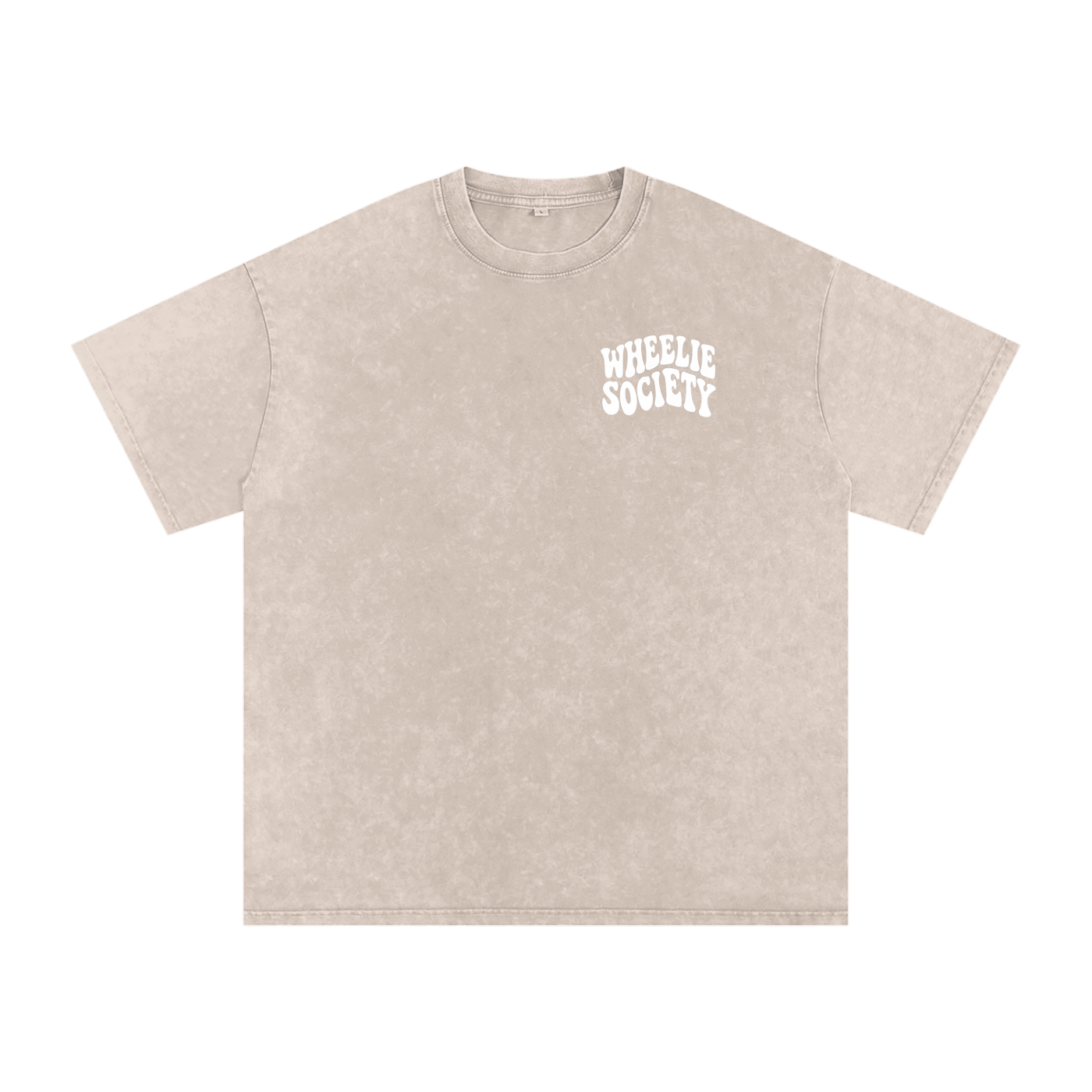Mens Beige “Do A Wheelie!” Oversized T-Shirt