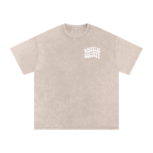 Mens Beige “Do A Wheelie!” Oversized T-Shirt