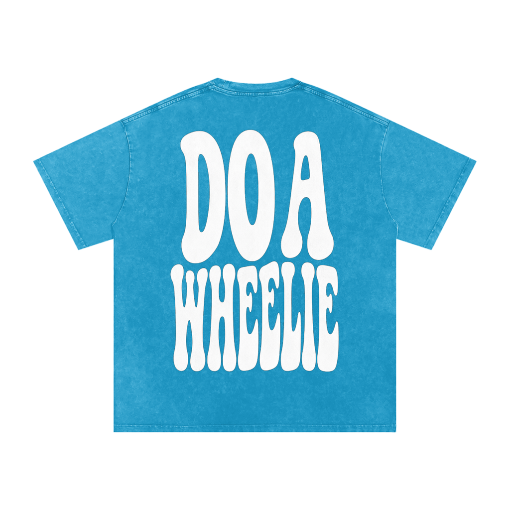 Mens Ocean Blue “Do A Wheelie!” Oversized T-Shirt