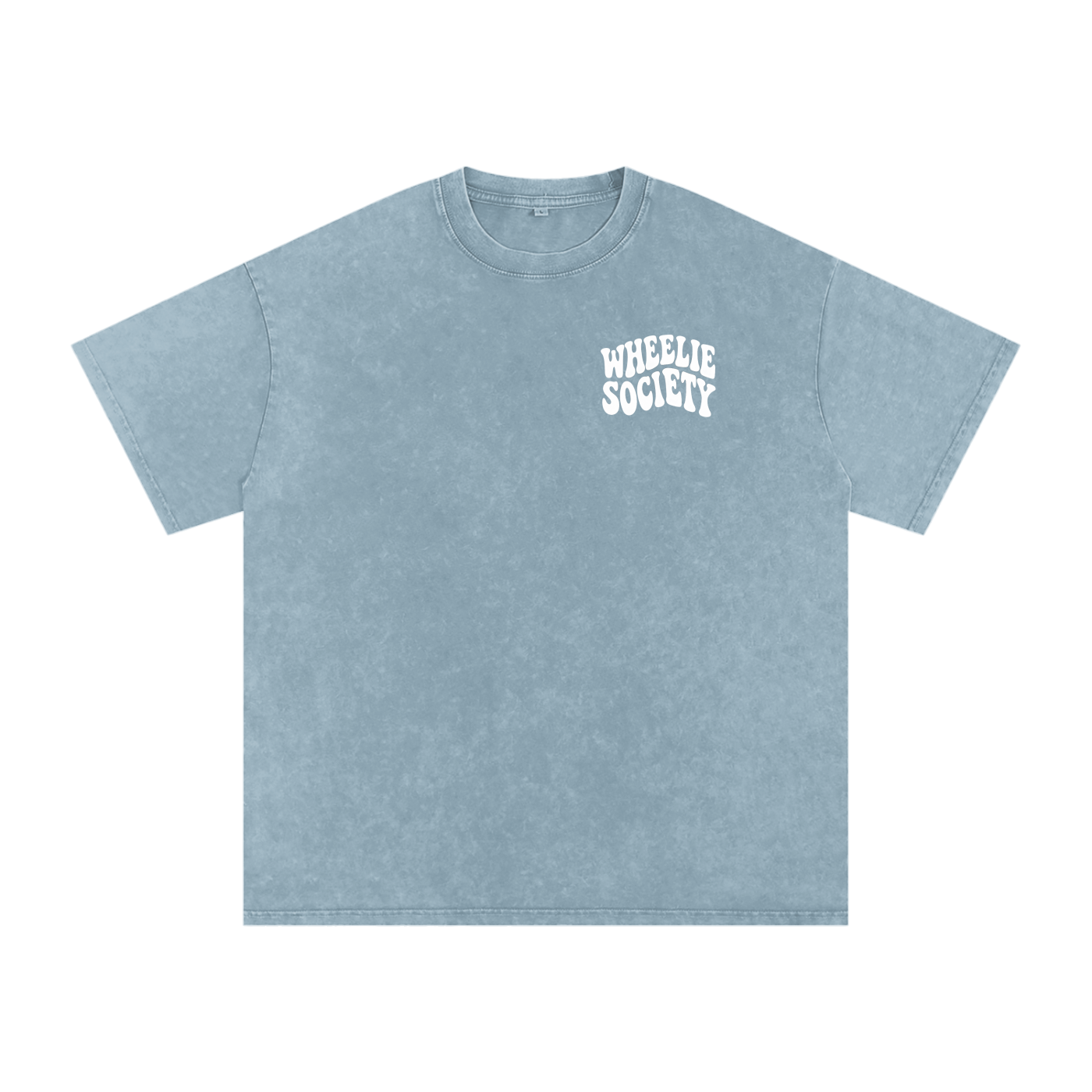 Mens Faded Denim “Do A Wheelie!” Oversized T-Shirt