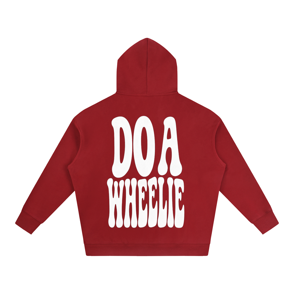 Mens Rose Red “Do A Wheelie!” Oversized Baggy Hoodie